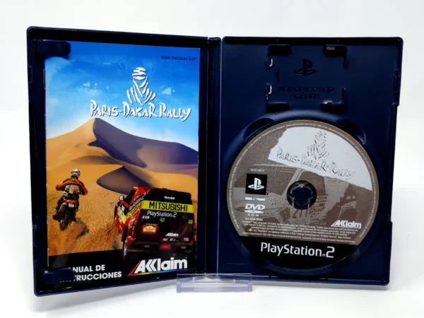 Interior del juego Paris-Dakar Rally (ESP) para PlayStation 2 con disco y manual