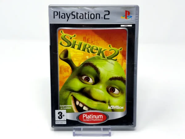 Portada de Shrek 2 (Platinum) (ESP) para PlayStation 2, edición PAL España, de segunda mano