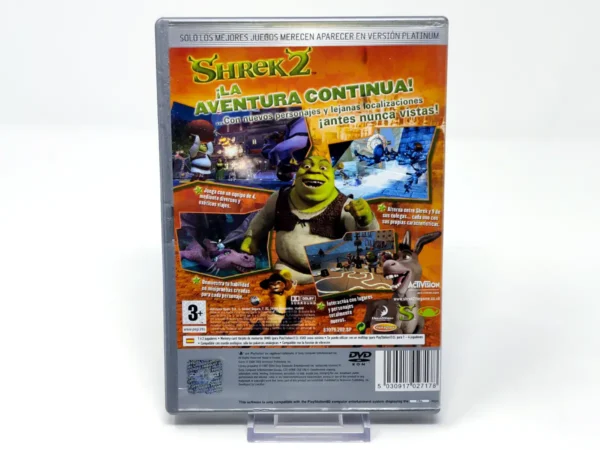 Parte trasera de Shrek 2 (Platinum) (ESP) para PlayStation 2, edición PAL España