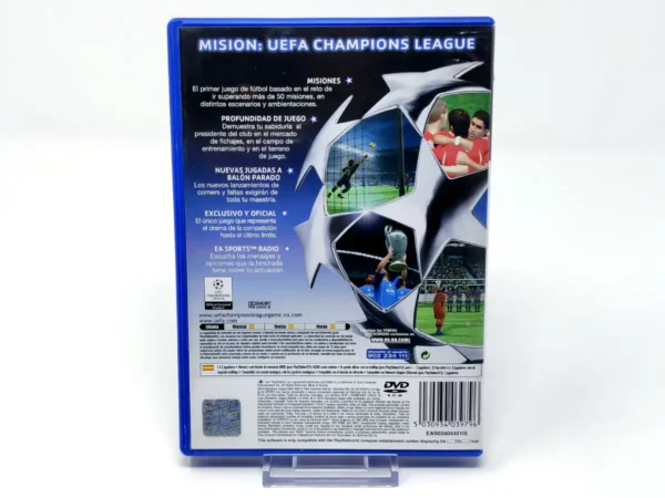 Parte trasera de UEFA Champions League 2004-2005 (ESP) para PlayStation 2, edición PAL España