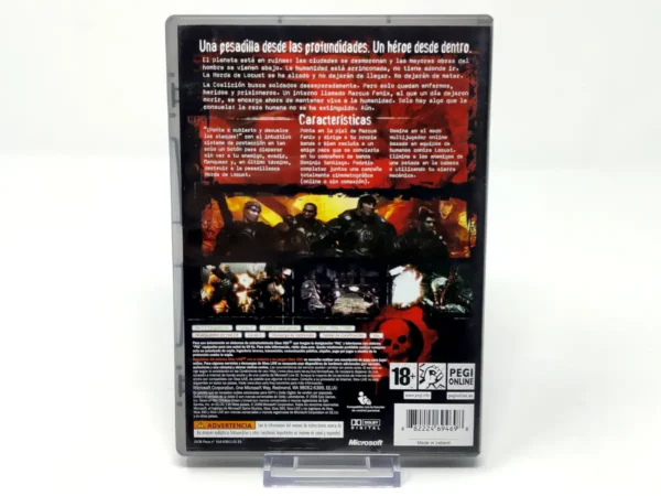 Parte trasera de Gears of War (ESP) (Classics) para XBOX 360, edición PAL España
