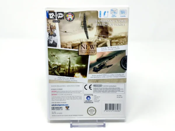 Parte trasera de Blazing Angels: Squadrons of WWII (UK) para Nintendo Wii, edición PAL UK