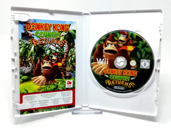 Interior del juego Donkey Kong Country Returns (ESP) (Rebajado) para Nintendo Wii con disco y manual