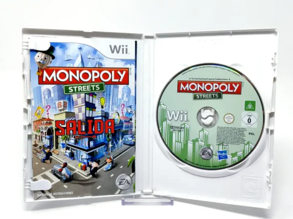 Interior del juego MONOPOLY Streets (ESP) para Nintendo Wii con disco y manual