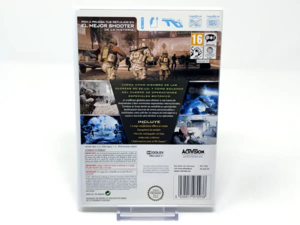 Parte trasera de Call of Duty 4: Modern Warfare (Edición Reflex) (ESP) para Nintendo Wii, edición PAL España