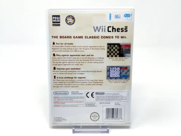 Parte trasera de Wii Chess (UK) para Nintendo Wii, edición PAL UK