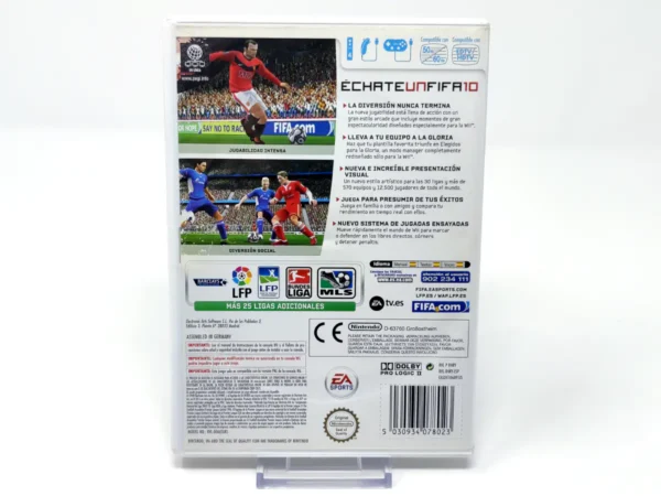 Parte trasera de FIFA 10 (ESP) para Nintendo Wii, edición PAL España