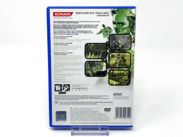 Parte trasera de Metal Gear Solid 3: Snake Eater (HOL) (Rebajado) para PlayStation 2, edición PAL Holanda