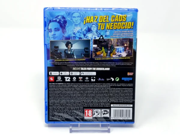 Parte trasera de New Tales from the Borderlands (Edición Deluxe) (ESP) (Precintado) para PlayStation 5, edición PAL España