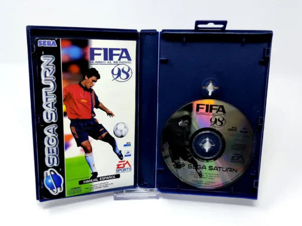 Lateral de la caja de FIFA: Rumbo al Mundial 98 (ESP) para Sega Saturn