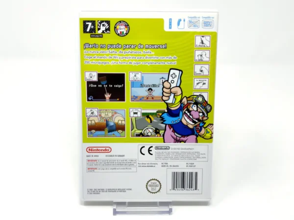 Parte trasera de WarioWare: Smooth Moves (ESP) para Nintendo Wii, edición PAL España