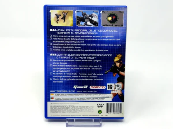 Parte trasera de Time Crisis 3 (ESP) para PlayStation 2, edición PAL España