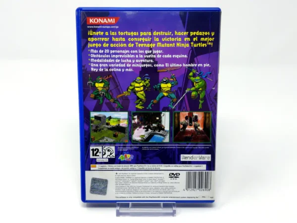 Parte trasera de Teenage Mutant Ninja Turtles: Mutant Melee (ESP) para PlayStation 2, edición PAL España
