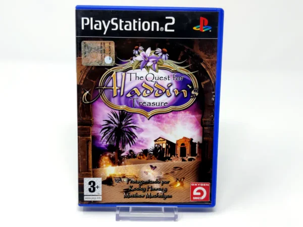 Portada de The Quest for Aladdin's Treasure (ESP) para PlayStation 2, edición PAL España, de segunda mano