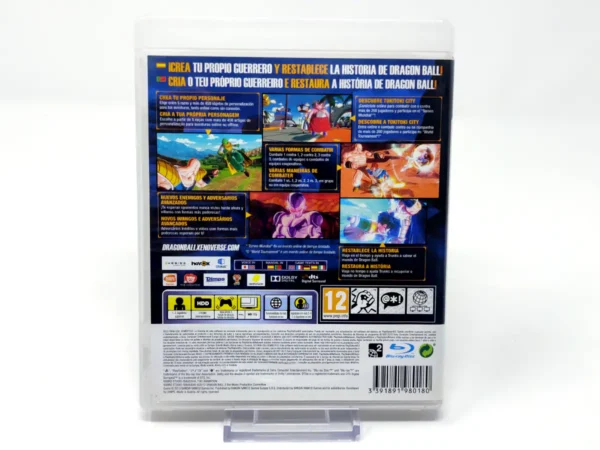 Parte trasera de Dragon Ball Xenoverse (ESP) para PlayStation 3, edición PAL España