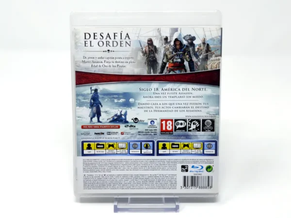 Parte trasera de Assassin's Creed IV: Black Flag + Assassin's Creed: Rogue (ESP) para PlayStation 3, edición PAL España