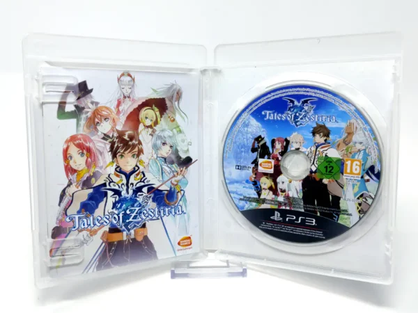 Interior del juego Tales of Zestiria (ESP) para PlayStation 3 con disco y manual