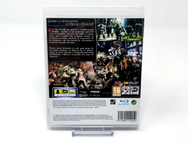 Parte trasera de Of Orcs and Men (ESP) para PlayStation 3, edición PAL España