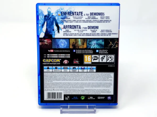 Parte trasera de DmC: Devil May Cry: Definitive Edition (ESP) para PlayStation 4, edición PAL España