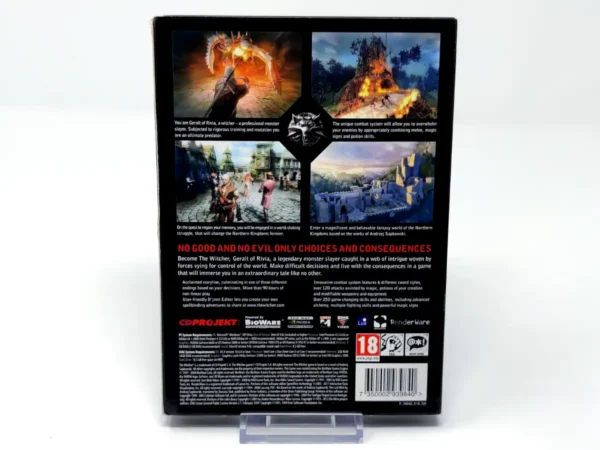 Parte trasera de The Witcher (Enhanced Edition) (UK) para PC, edición PAL UK