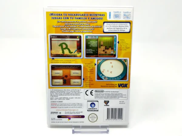 Parte trasera de Mi Experto en Vocabulario (ESP) para Nintendo Wii, edición PAL España