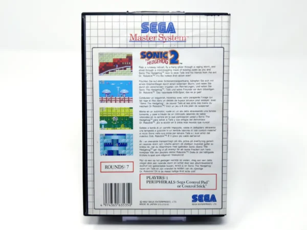 Parte trasera de Sonic the Hedgehog 2 (ESP) (Rebajado) para Sega Master System, edición PAL España