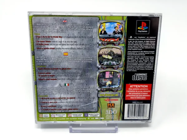 Parte trasera de World Destruction League: WarJetz (ESP) para PlayStation 1, edición PAL España