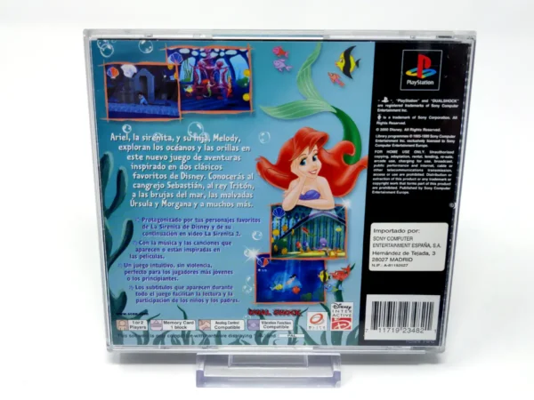 Parte trasera de Disney La Sirenita 2 (ESP) para PlayStation 1, edición PAL España