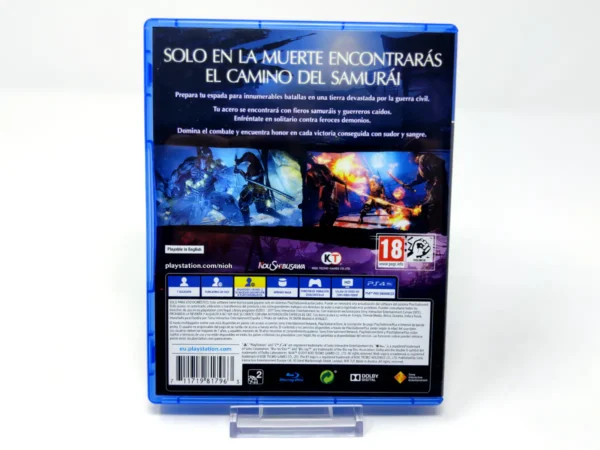 Parte trasera de Nioh (ESP) para PlayStation 4, edición PAL España