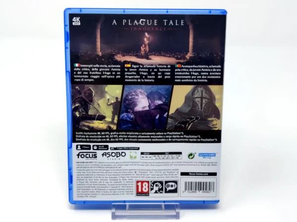 Parte trasera de A Plague Tale: Innocence (ESP) para PlayStation 5, edición PAL España