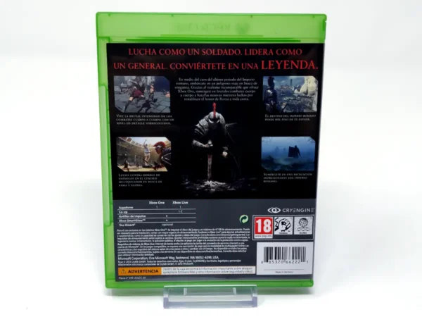 Parte trasera de Ryse: Son of Rome (ESP) para XBOX One, edición PAL España