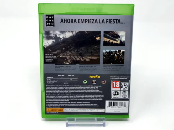 Parte trasera de Dead Rising 3 (Day One Edition) (ESP), edición PAL España