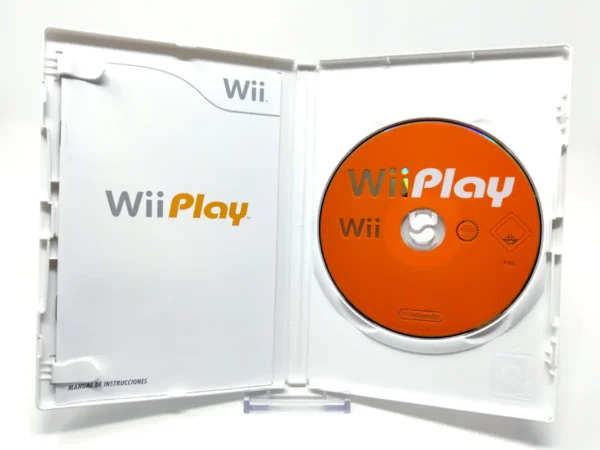 Interior del juego Wii Play (ESP) (v2) para Nintendo Wii con disco y manual