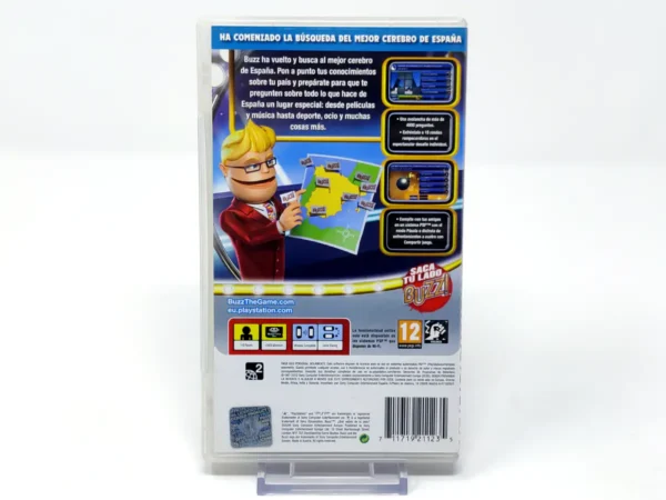 Parte trasera de Buzz! ¿Qué Sabes de tu País? (ESP) (Essentials) para PSP, edición PAL España