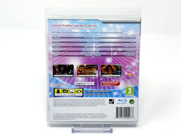 Parte trasera de SingStar Patito Feo (ESP) (Rebajado) para PlayStation 3, edición PAL España