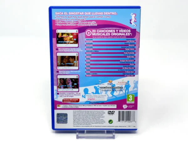 Parte trasera de SingStar Patito Feo (ESP) para PlayStation 2, edición PAL España