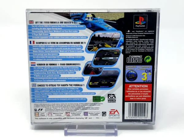Parte trasera de F1 2000 (EUR) para PlayStation, edición PAL EUR