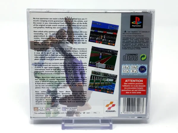Parte trasera de International Track & Field (ESP) (Platinum) para PlayStation, edición PAL España