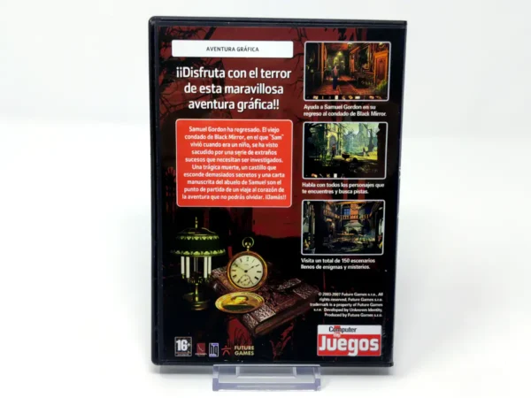 Parte trasera de The Black Mirror (ESP) para PC, edición PAL España
