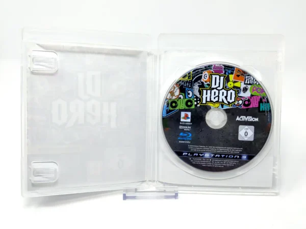 Interior del juego DJ Hero (EUR) (Rebajado) para PlayStation 3 con disco y manual