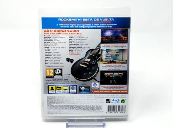 Parte trasera de Rocksmith: All-New 2014 Edition (ESP) para PlayStation 3, edición PAL España