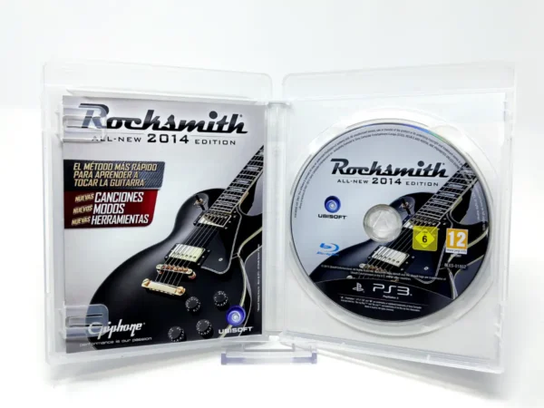 Interior del juego Rocksmith: All-New 2014 Edition (ESP) para PlayStation 3 con disco y manual