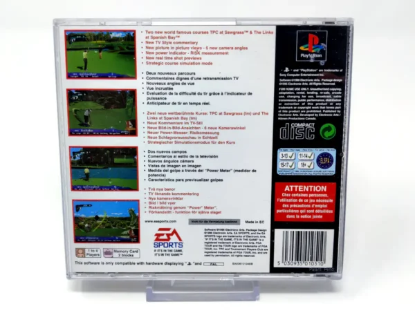 Parte trasera de PGA Tour 97 (ESP) para PlayStation, edición PAL España