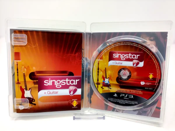 Interior del juego SingStar Guitar (ESP) para PlayStation 3 con disco y manual
