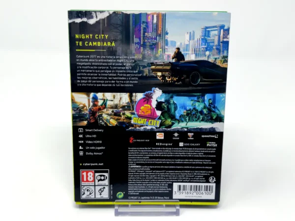 Parte trasera de Cyberpunk 2077 (Edición Day One) (ESP) para XBOX One / Series X/S, edición PAL España