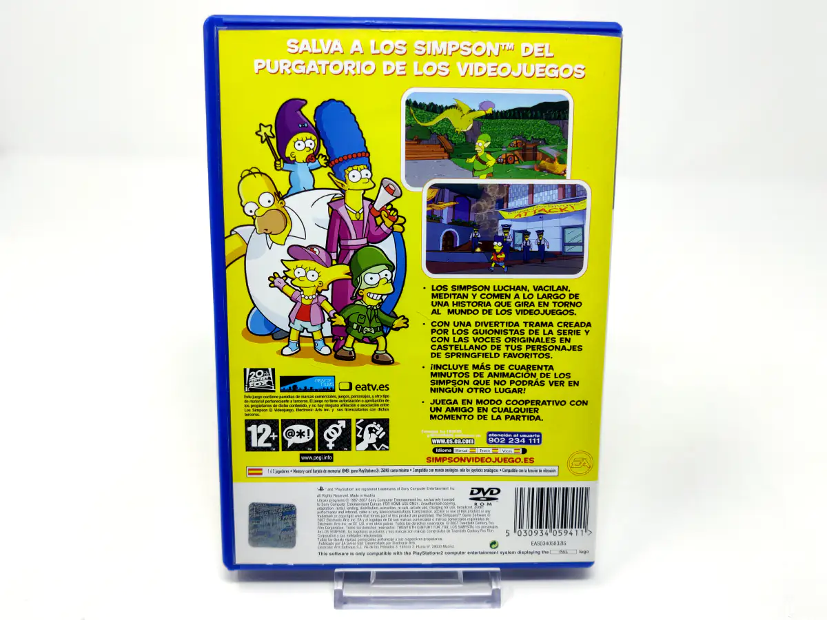 Parte trasera de Los Simpson: El Videojuego (ESP) (Rebajado) para PlayStation 2, edición PAL España