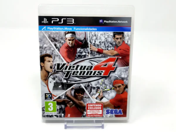 Portada de Virtua Tennis 4 (ESP) (v2) para PlayStation 3, edición PAL España, de segunda mano