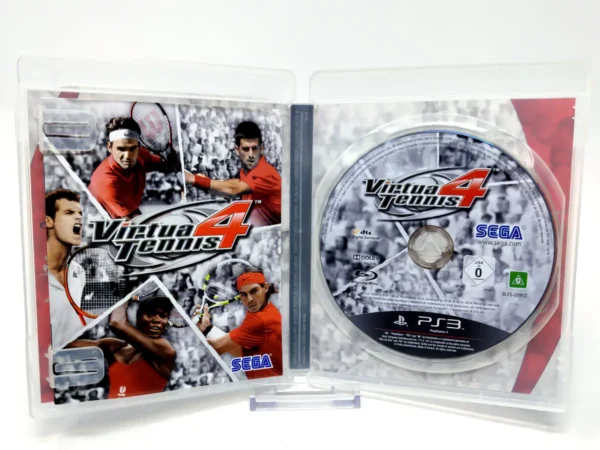 Interior del juego Virtua Tennis 4 (ESP) (v2) para PlayStation 3 con disco y manual