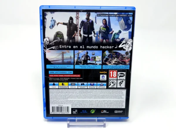 Parte trasera de Watch Dogs 2 (ESP para PlayStation 4, edición PAL España