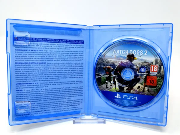 Interior del juego Watch Dogs 2 (ESP para PlayStation 4 con disco y manual